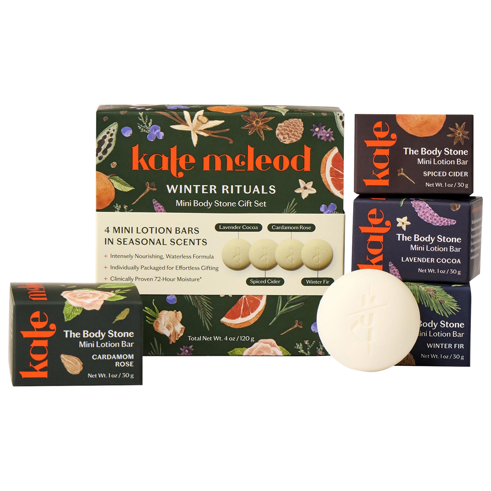 Winter Rituals Mini Body Stone Gift Set - 4 Mini Lotion Bars