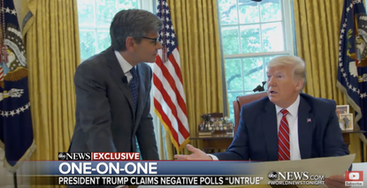 George Stephanopoulos and Donald Trump.