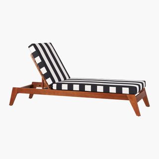 a striped chaise lounge