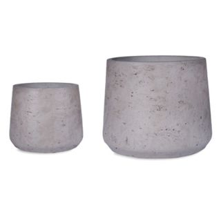SET OF 2 STRATTON TAPERED POTS - STONE