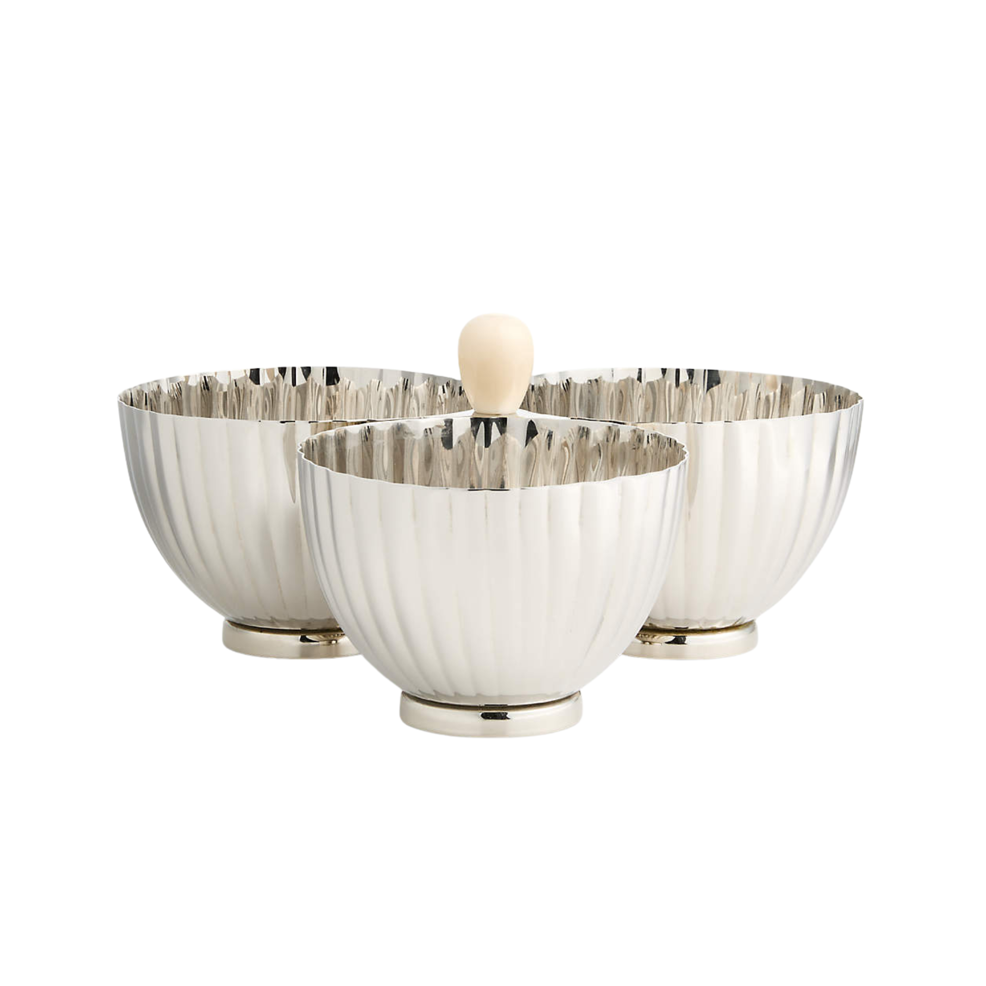 a three bowl serving dish