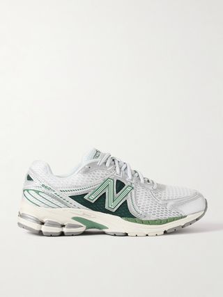 Northern Lights 860v2 Leather and Rubber-Trimmed Mesh Sneakers