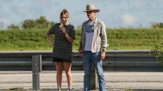 Rayland and Willa on overpass in Justified: City Primeval