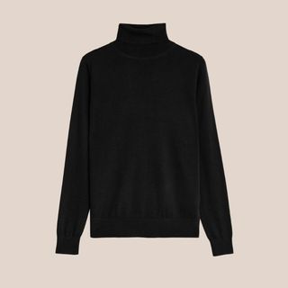 Flat lay image of black jumper 