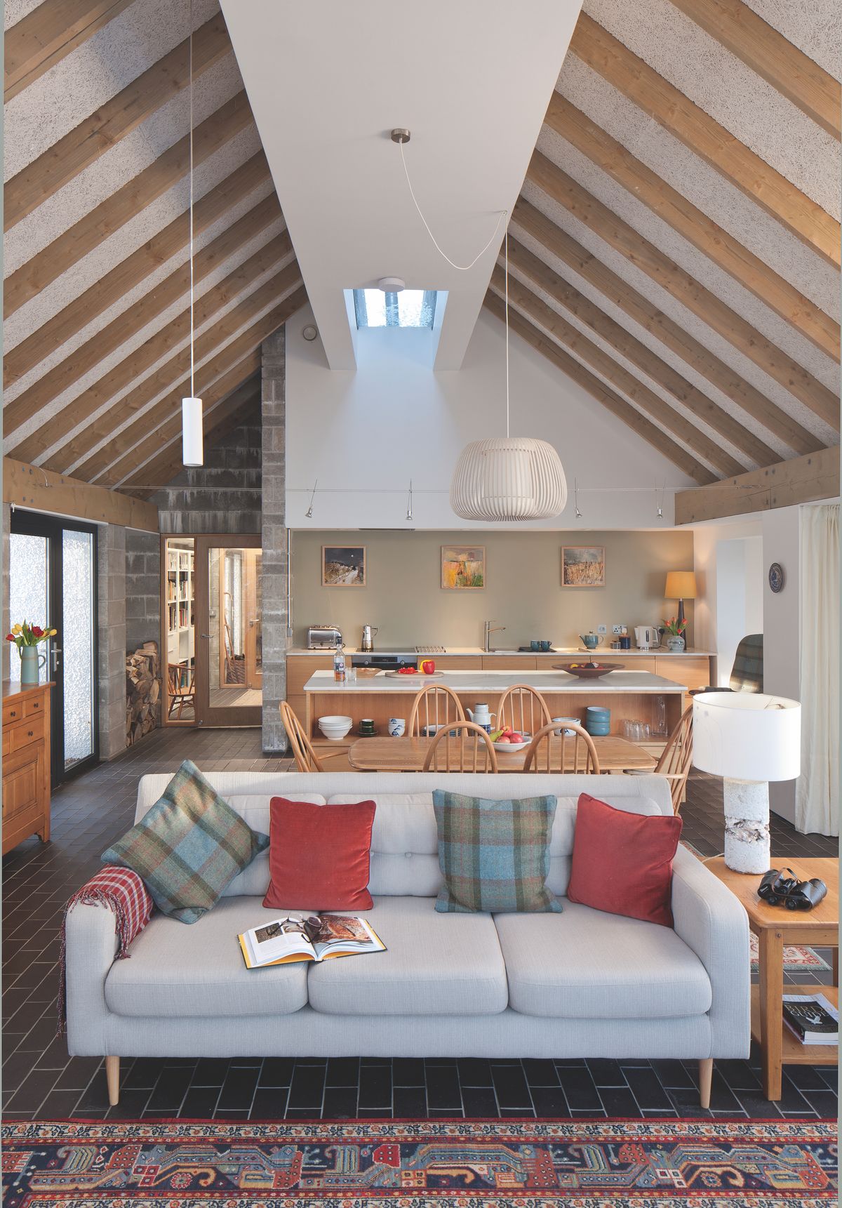 open plan interior in self build home