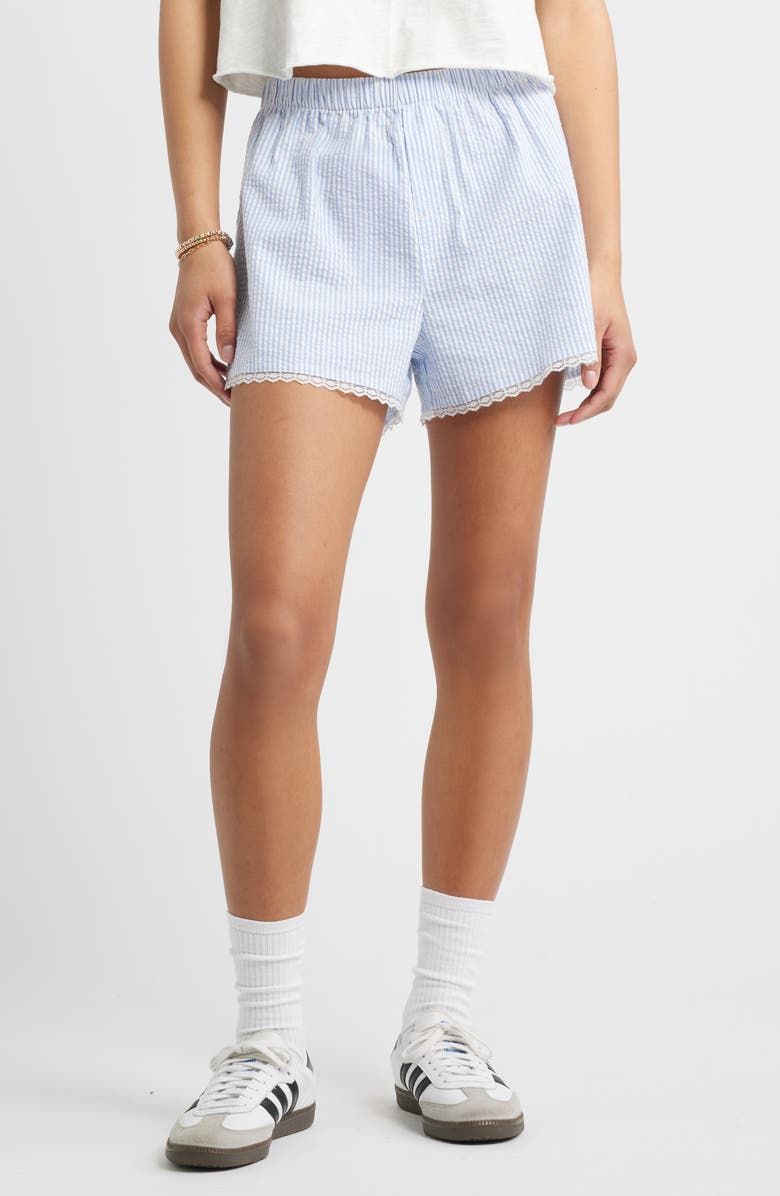 Seersucker Stretch Cotton Boxer Shorts