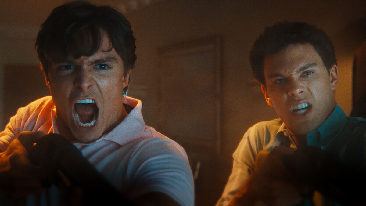 Nicholas Chavez and Cooper Koch as Lyle and Erik Menendez in Netflix&#039;s Monsters 