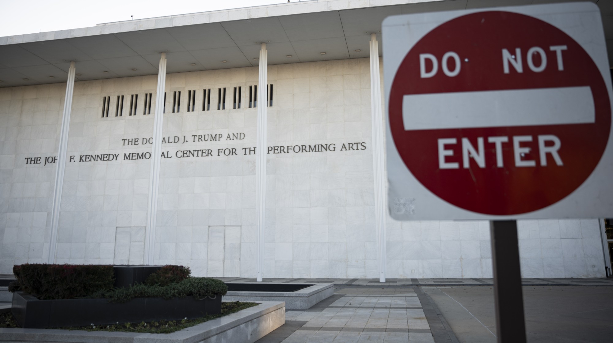 WASHINGTON DC, UNITED STATES - DECEMBER 29: A view of the John F. Kennedy Center for the Performing Arts which was recently renamed the &acirc;The Donald J. Trump and John F. Kennedy Memorial Center for the performing arts&acirc; in Washington, DC on December 29, 2025. (Photo by Celal Gunes/Anadolu via Getty Images)