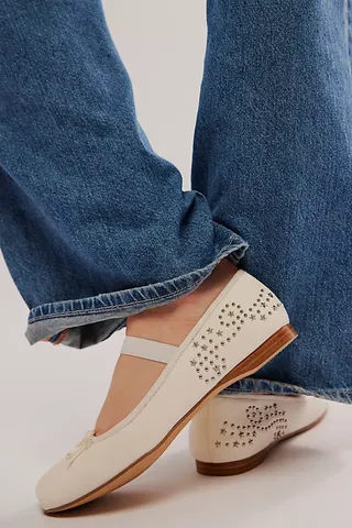 Jeffrey Campbell X Fp X Understated Leather Stars Align Ballet Flats