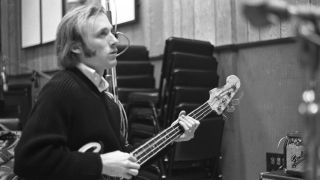 Stephen Stills plays a Fender Precision belonging to left-handed Steve Miller Band bassist Gerald Johnson