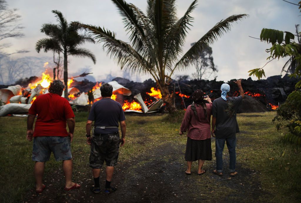 A house is destroyed by lava in Hawaii