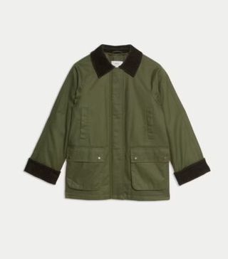 Image of M&S green waxed jacket 