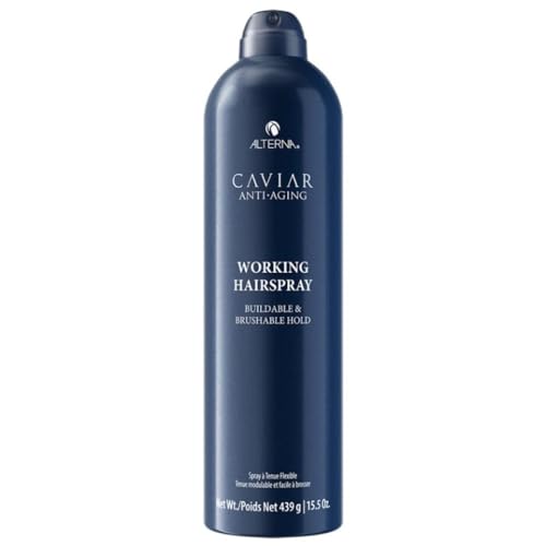 Alterna Caviar Anti-Aging Professional Styling Working Hair Spray | Ultra-Dry, Brushable | Helps Control Frizz &amp;amp; Adds Shine | Sulfate Free | Nutmeg