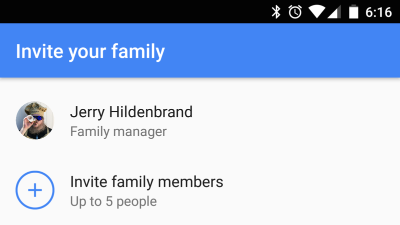 Play Music family plan