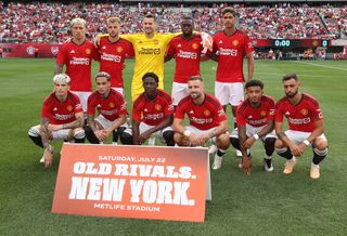 Manchester United season preview 2023/24 he Manchester United team lines up ahead of the pre-season friendly between Arsenal and Manchester United at MetLife Stadium on July 22, 2023 in East Rutherford, New Jersey. (Photo by Matthew Peters/Manchester United via Getty Images)