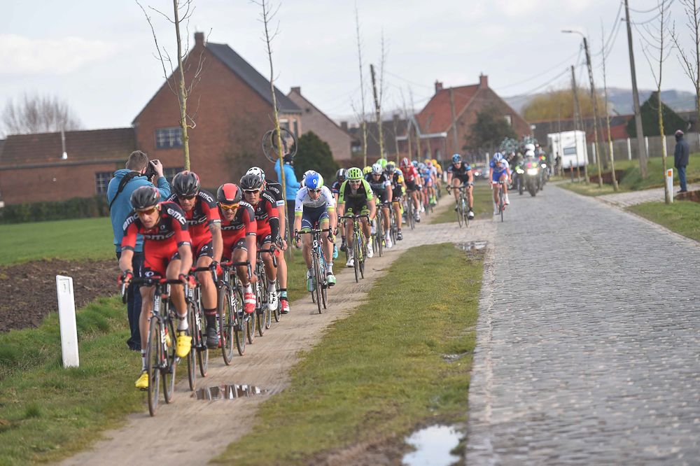 Riders seek out the smooth spots on the course.