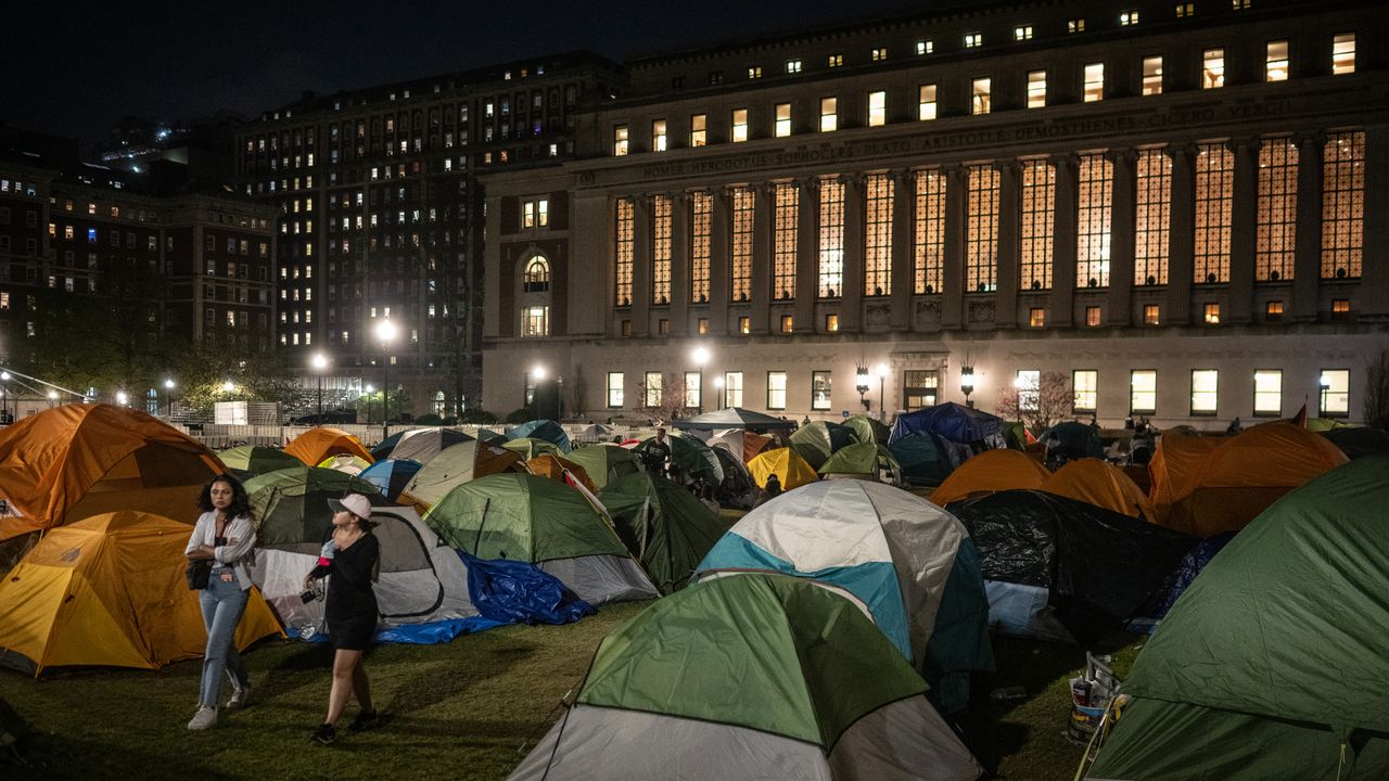 Tent encampment at Columbia University