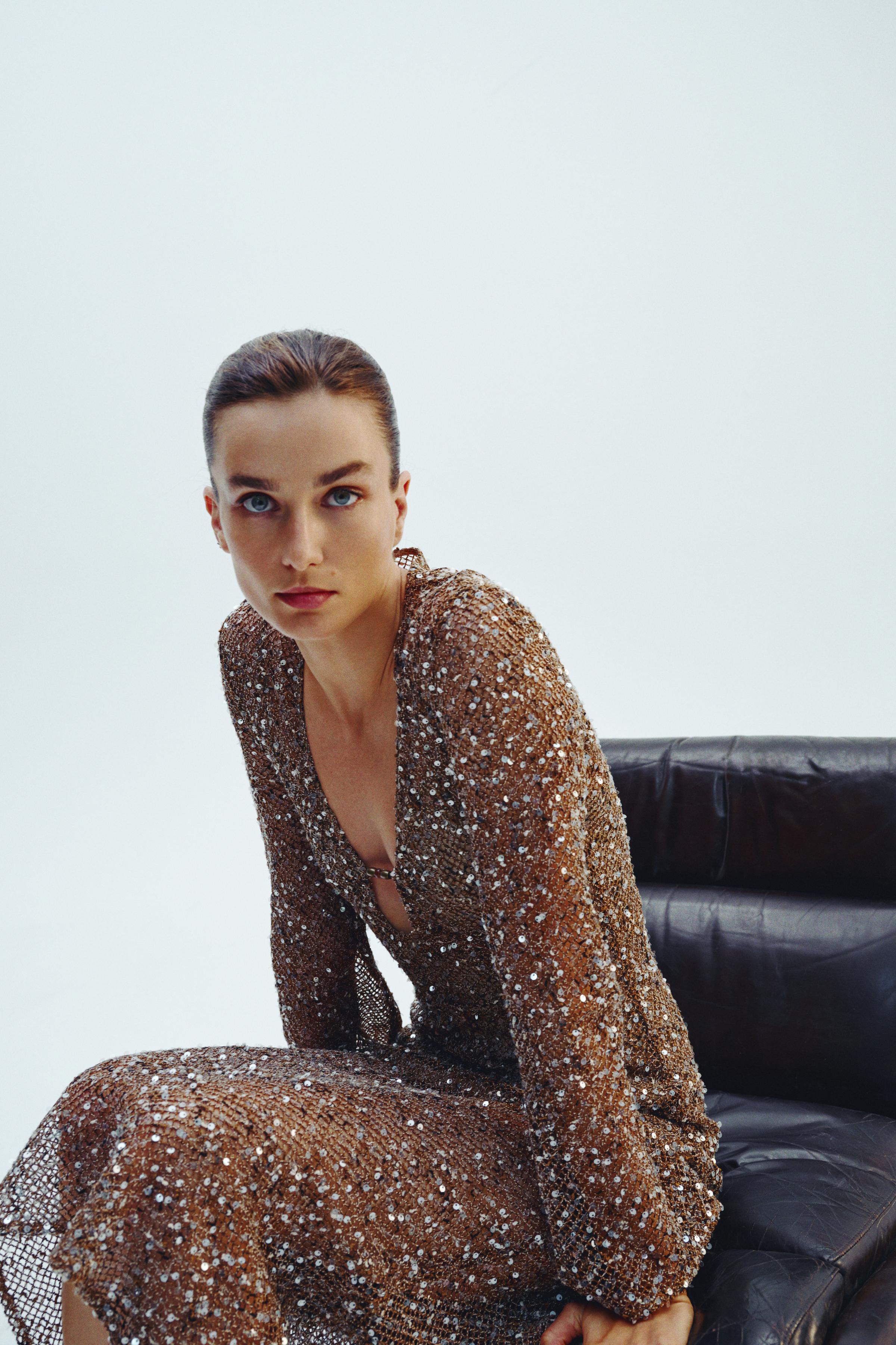 Sequinned Midi Dress