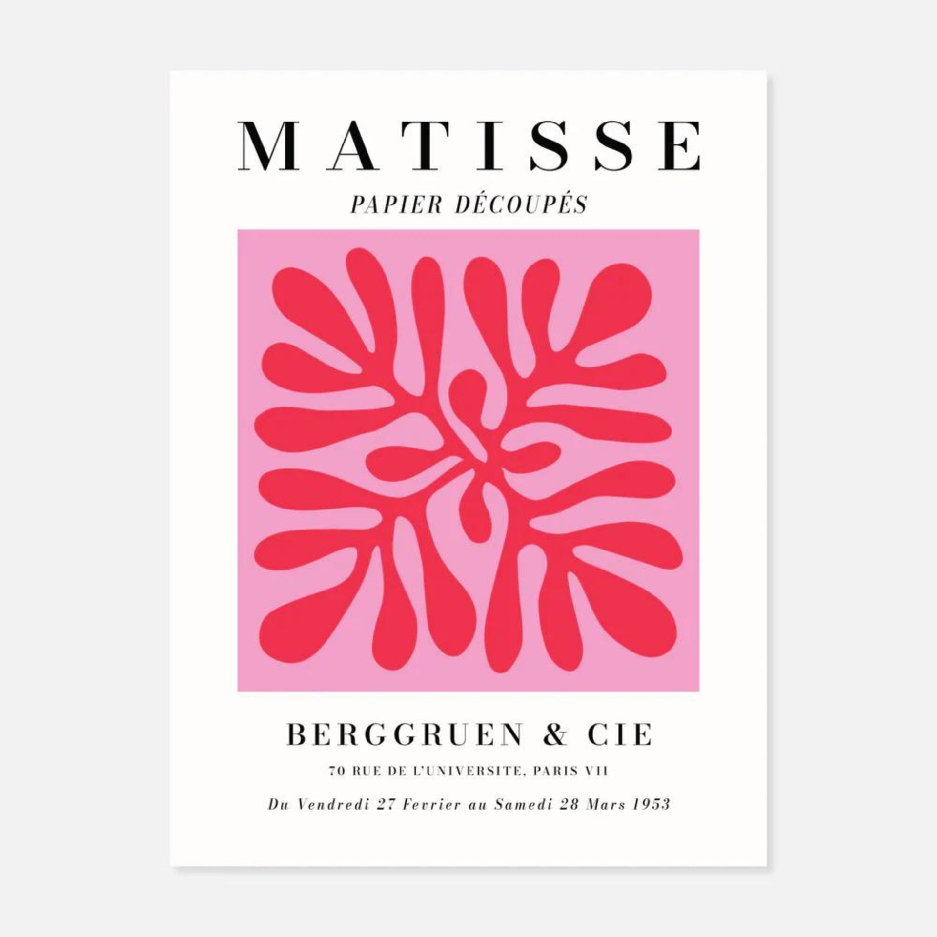 Poster Pink Matisse di tanah kemasan putih