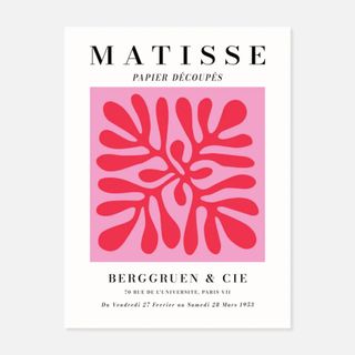 Pink Matisse poster on white packbaground