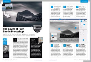 Image of Tool School tutorial in issue 280 of Digital Camera magazine, about Path Blur in Adobe Photoshop