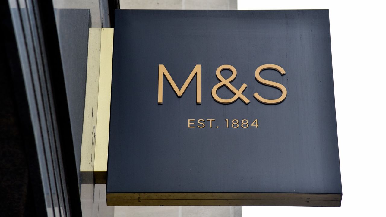 A M&amp;S sign on their store in Oxford Street