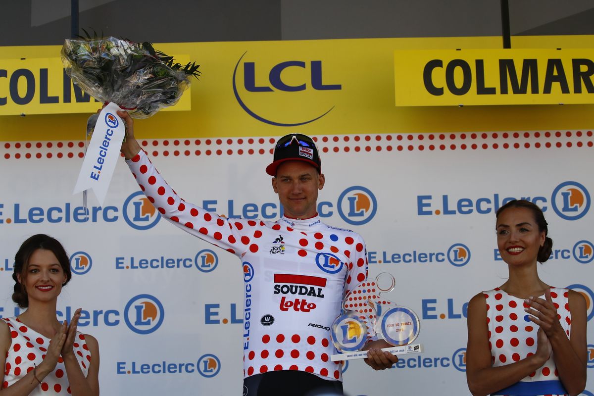Tim Wellens in the polka dots