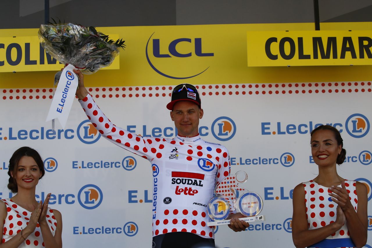 Tim Wellens in the polka dots