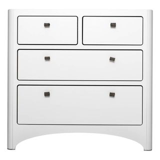 Smallable Leander White Chest of Drawers with looped grey felt drawer handles