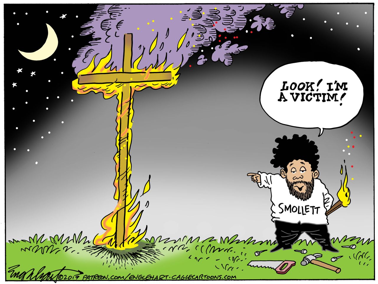 Editorial&amp;amp;nbsp;Cartoon&amp;amp;nbsp;U.S. Jussie Smollett Trump MAGA Chicago hate crime hoax