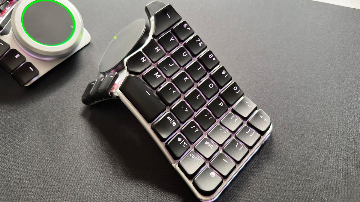 A photo of the Naya Create ergonomic keyboard