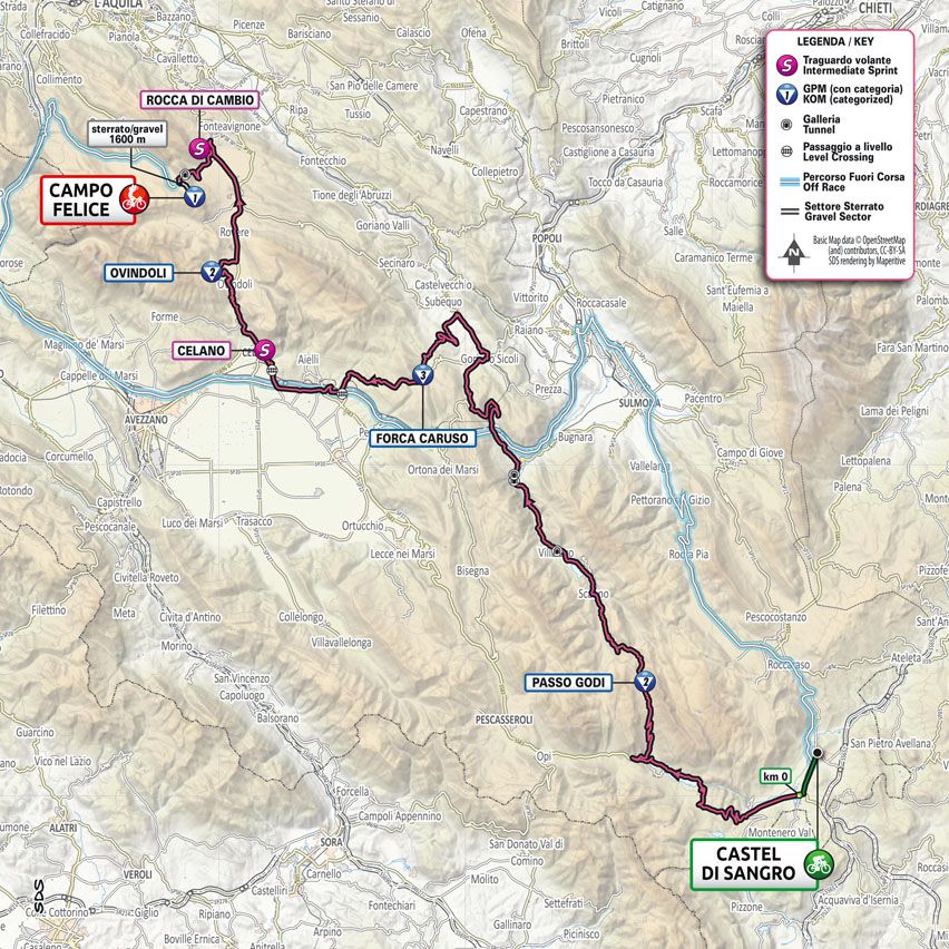 Stage 9 map 2021 Giro d'Italia