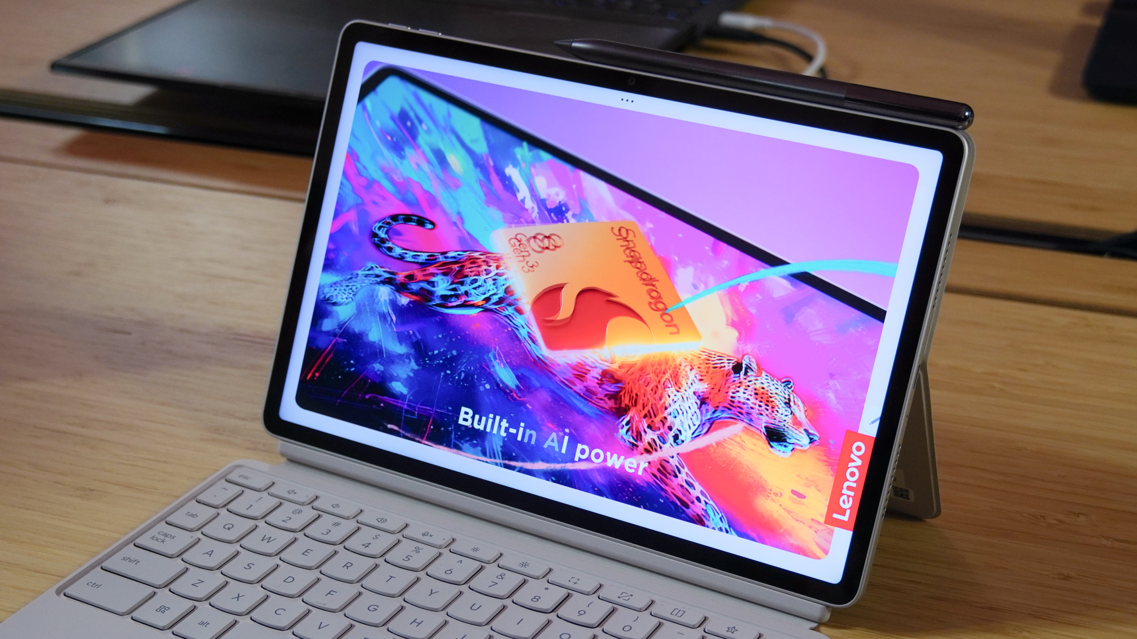 The Lenovo Yoga Tab connected to a keyboard folio at IFA 2025.