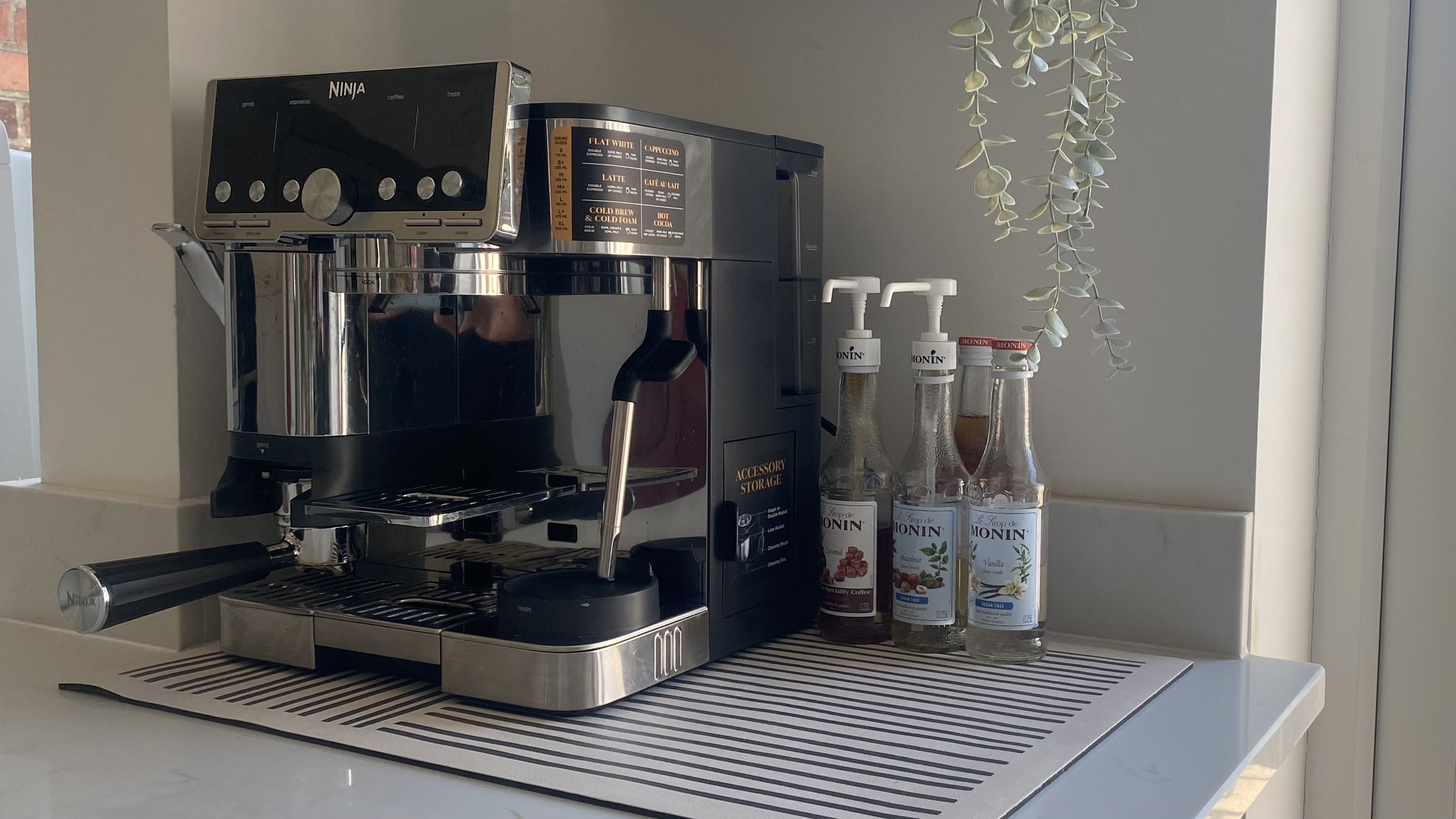Trying a non stick coffee mat in an at-home coffee station