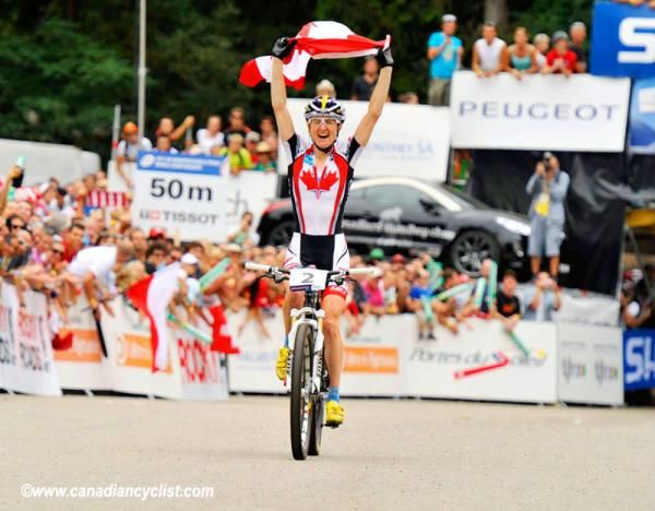 Catharine Pendrel (Canada) wins her first world championship.