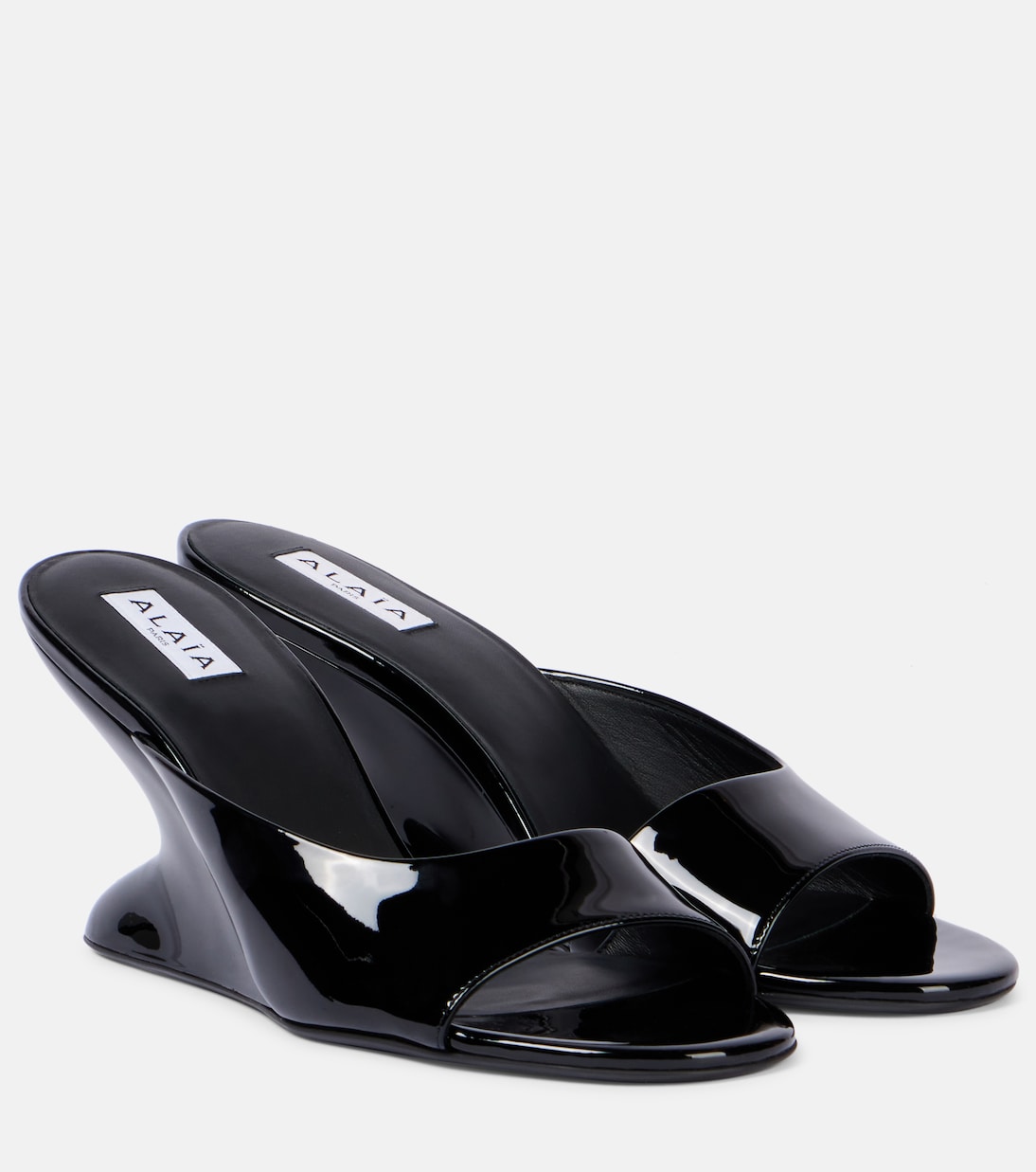 Curve 75 Patent Leather Wedge Mules