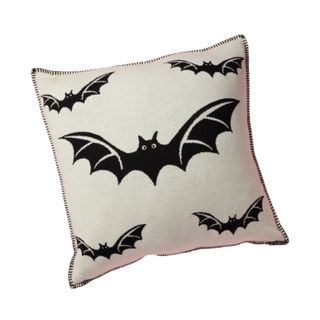 White pillow with bats 