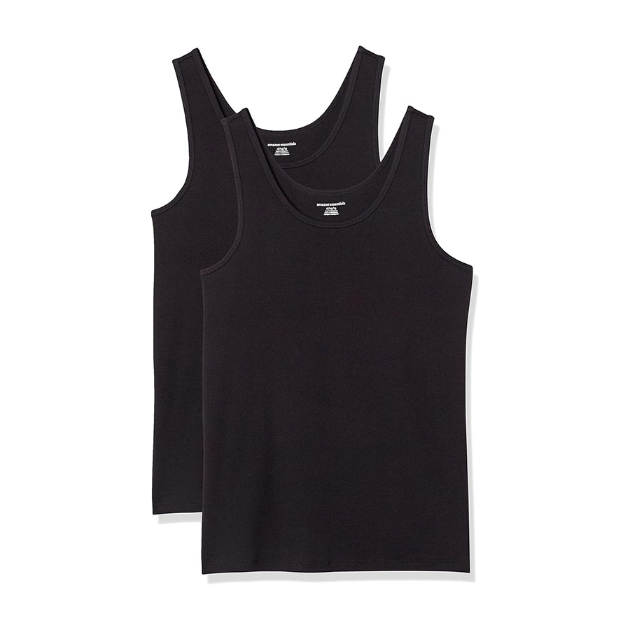 Amazon Essentials Women's Slim-Fit Tank Top, Pack of 2, Black, X-Large
