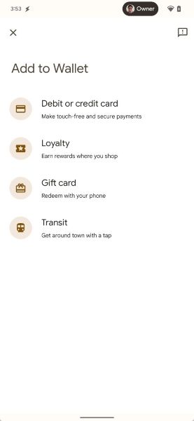 New Google Wallet interface