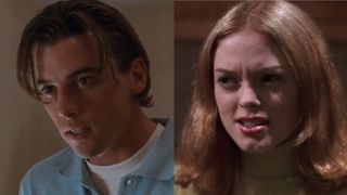 Skeet Ulrich and Rose McGwowan from Scream side by side. 