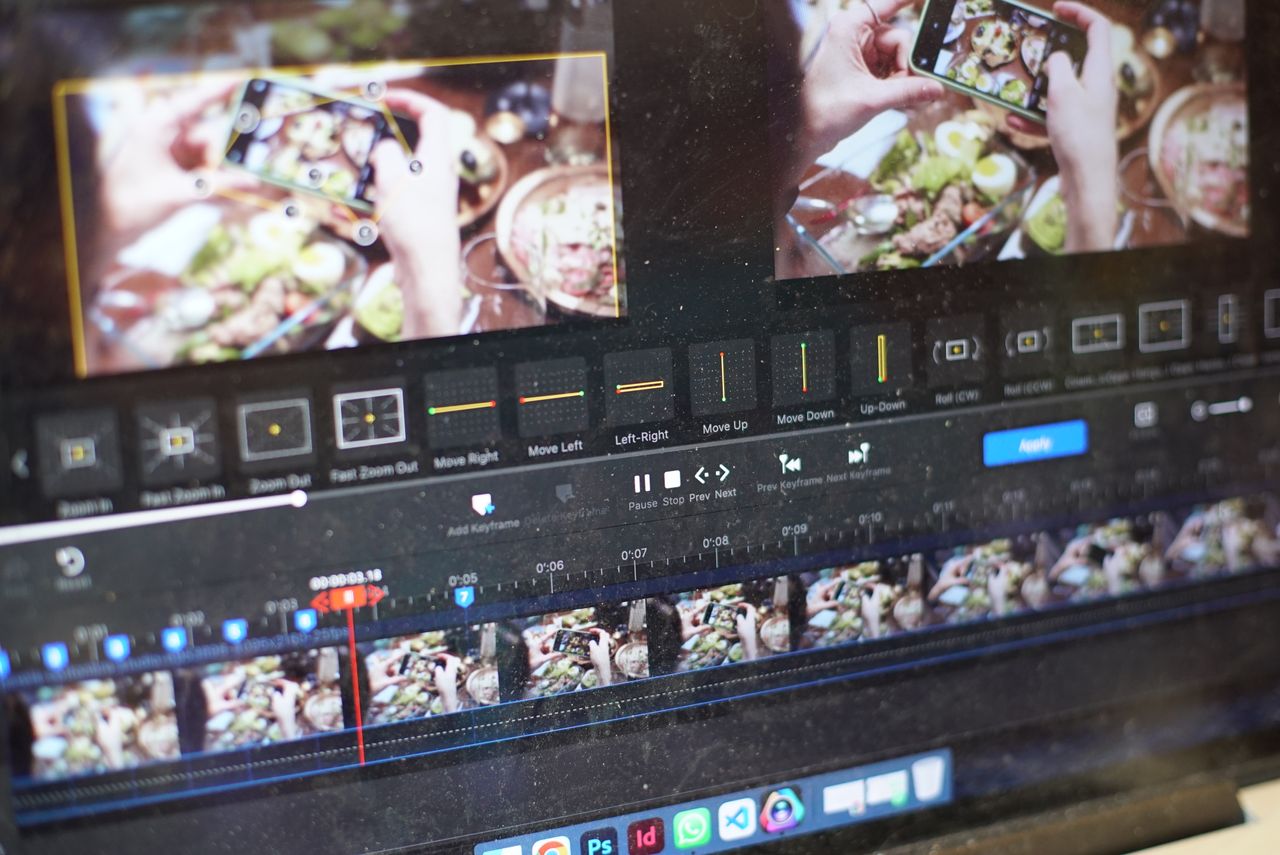 Photo of a laptop using VideoProc Vlogger video-editing software