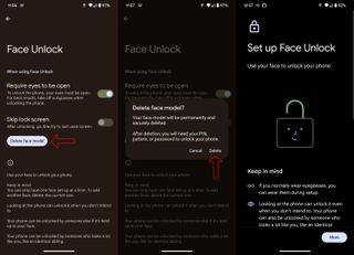 Google Pixel 7 and 7 Pro face unlock settings