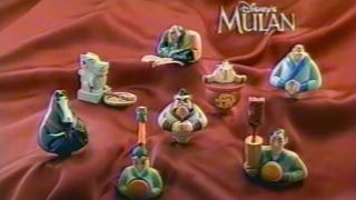 The Mulan Happy Meal toy collection.