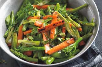 Stir fry veg in a pan