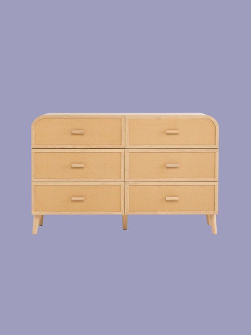 Rattan Felix Kids 6 Drawer Wide Chest of Drawers