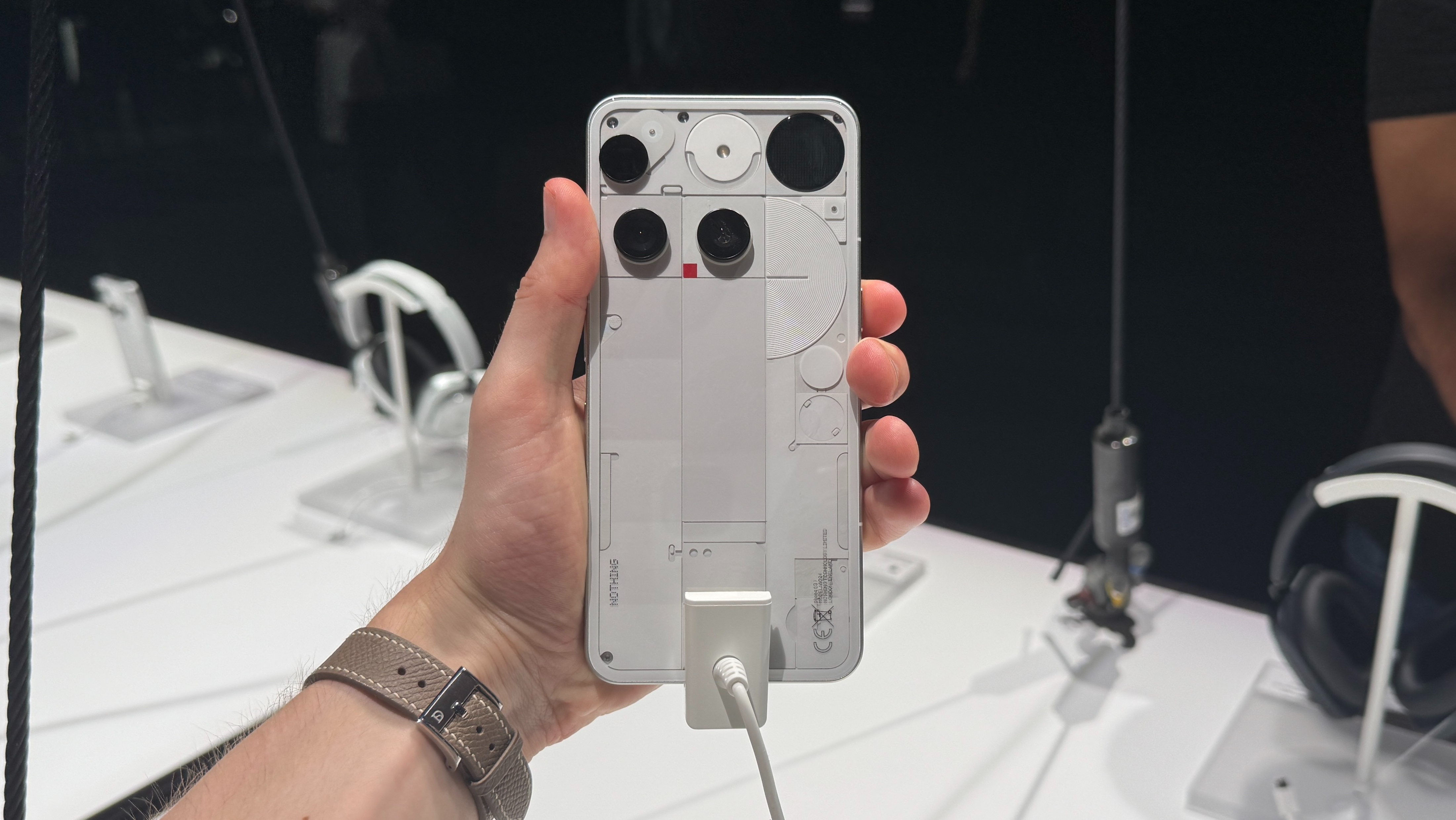 The Nothing Phone 3 being held in the hand