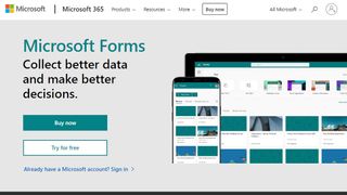 Website screenshot for Microsoft Forms