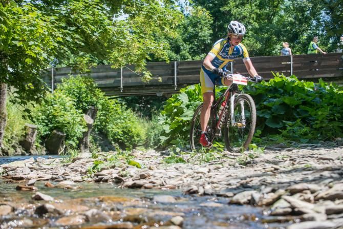 Alexandra Engen (Ghost) racing in the Bundesliga round in Saalhausen