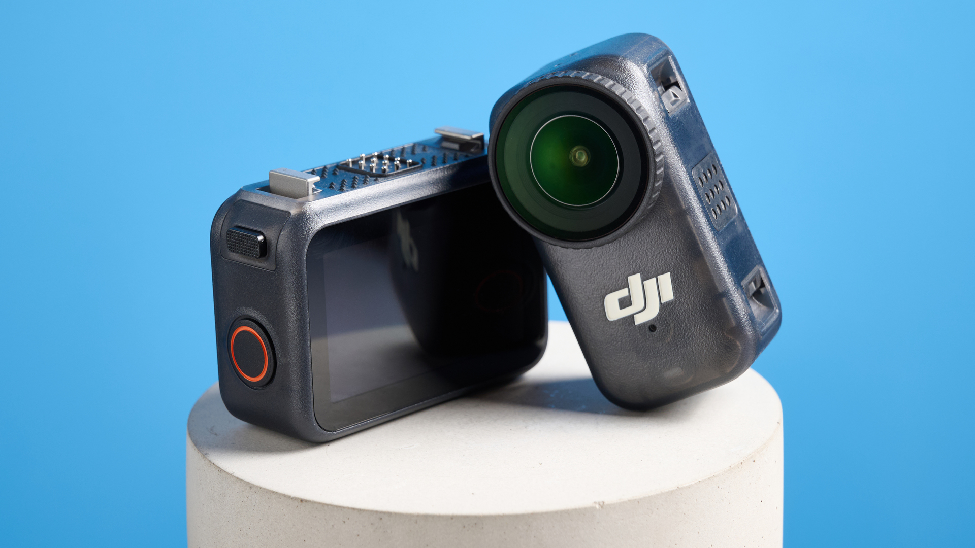 DJI Osmo Nano against a blue background