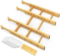 SpaceAid Store  Bamboo Drawer Dividers with Inserts and Labels